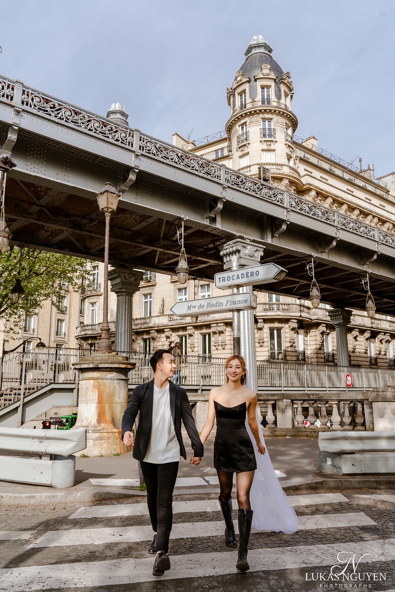 Beautiful couple portrait in Paris